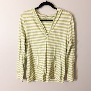 Old Navy green and white striped long sleave tee
